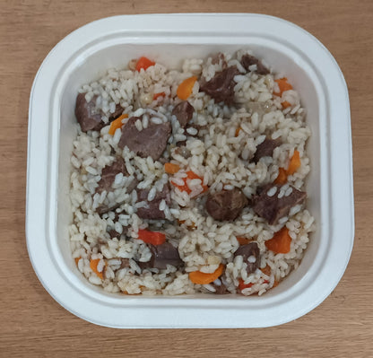 Arroz bomba con ternera - ensupuntoadomicilio