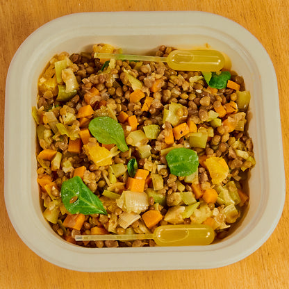 Ensalada de lentejas con verduras y naranja - ensupuntoadomicilio