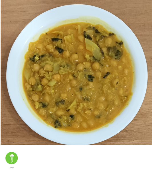 Garbanzos con repollo al curry - ensupuntoadomicilio